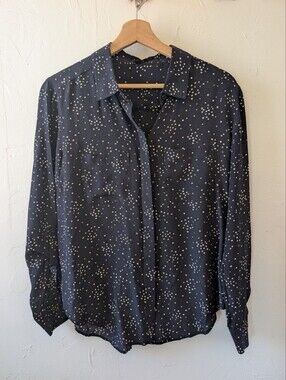 Ann Taylor Silk Button Down in Star Print